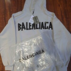 Balenciaga White duct tape hoodie